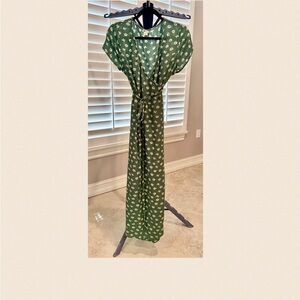 Floral Green wrap dress.